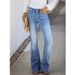 Vintage High-Waisted Flared Jeans For Women - Stretch Denim With Multiple Buttons & Washed Finish - Plus Size Available_mkmklike.com
