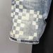 Men's Heavyweight Checkered Denim Shorts Summer Wash Distressed Retro Style Trendy Capri Pants_mkmklike.com