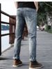 Men's Slim Fit Straight Leg Jeans Retro Style Trendy Casual Stretch Trousers For Spring Autumn_mkmklike.com
