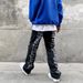 Suitable For All Seasons Dark Gothic High Street Fog Personality Letter Embroidery Jeans For Men Ins Hip Hop Ripped Flared Loose Fit Long Pants_mkmklike.com