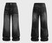 Men's Clothing & Archer0603 & American Retro Washed Black Flared Versatile Loose Casual Trendy Cleanfit Jeans_mkmklike.com