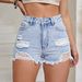 Women's Clothing Fashion Ripped Short Raw Edge Denim Shorts_mkmklike.com