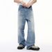 Men's Clothing Summer New Products Retro White Washed Pattern Design Drape Straight Jeans_mkmklike.com