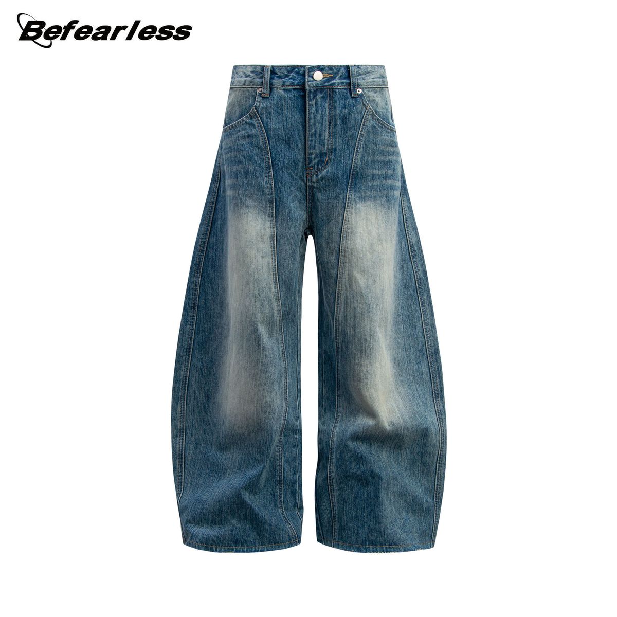 Men's Clothing American Retro Original Denim Scimitar Jeans Loose Drape Wide Leg Pants Sickle Pants Boys Summer Long Pants_mkmklike.com