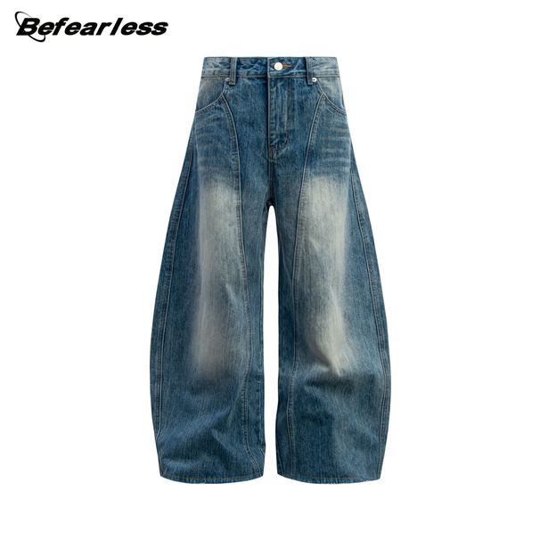 Men's Clothing American Retro Original Denim Scimitar Jeans Loose Drape Wide Leg Pants Sickle Pants Boys Summer Long Pants_mkmklike.com