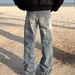Men's Clothing Retro Graffiti Hand-Painted Jeans - Loose Straight Leg Hip Hop Streetwear Pants With Artistic Drop Crotch Design Comfortable Stylish_mkmklike.com