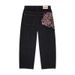 Women's Clothing Plum Blossom Embroidery Pattern Wide Leg Pants Men And Women Denim_mkmklike.com