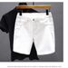 Men's White Five Point Denim Shorts Stylish Thin Summer New Super Trendy Men's Clothing_mkmklike.com