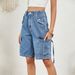 Women's Clothing Washed Personalized Denim Workwear Shorts_mkmklike.com