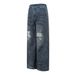 Post-apocalyptic Style Distressed Vintage Dirty Jeans Trendy Punk Beggar Washed Frayed Loose Straight Long Pants For Men_mkmklike.com