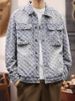Embroidered Denim Jacket – Vintage Workwear Coat For Men (Sandstone/Light Blue, M-XXXL)_mkmklike.com
