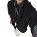Vintage Waffle Pattern V-Neck Cardigan Unisex Autumn Winter Trendy American Cleanfit Loose Versatile Top Jacket_mkmklike.com