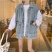 Women's Clothing Three Dimensional Decorative Denim Jacket Spring And Autumn Loose Jacket Top Beaded Heavy Denim Jacket_mkmklike.com