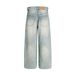 Fun Cartoon Sticker Print Washed Denim Pants Punk Men's Street Style Loose Straight Vintage Frayed Hem_mkmklike.com