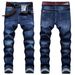Timeless Washed Blue Jeans | Classic Straight Fit With Comfort Stretch Classic Washed Blue_mkmklike.com
