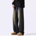 Men's Clothing Loose Dark Blue Straight Pants Washed Old Wide Leg Trousers Trend_mkmklike.com