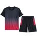 men's quick-drying summer ice silk thin running suit plus fat large size loose casual wear short-sleeved two-piece suit_mkmklike.com