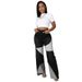 Women's Clothing Selected Straight High Waist High Elastic Bell Bottom Trousers For Women_mkmklike.com