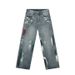 EF JEANS | 2025 Spring New American Heavy Industry Hand-painted Graffiti Mopping Loose Straight Jeans Tide_mkmklike.com