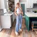 Women's Wide Leg Jeans High Elastic Waist Flared Pants Loose Y2K Style Casual Denim Trousers for European And American Market 2024_mkmklike.com