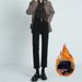 Minghai 89% 25th Autumn/Winter Fleece-Lined Jeans For Women, Petite High-Waisted Straight-Leg Pants That Make Legs Look_mkmklike.com