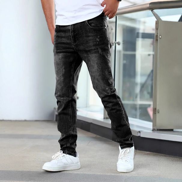 Men's Slim Fit Distressed Embroidered Skinny Jeans - Trendy Ripped Denim With Artistic Detailing_mkmklike.com