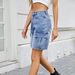 Women's Denim Cargo Shorts - Straight Leg Mid-Length Shorts With Functional Side Pockets_mkmklike.com