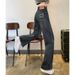 Retro Straight-leg Jeans For Women, Spring And Autumn 2024 New Style, High-waisted, Loose, Slimming, Drapey, Narrow_mkmklike.com