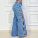 Women's Straight Leg Denim Jeans European Size Bow Hollow Detail Relaxed Everyday Wear Versatile Comfortable Feshion Trend_mkmklike.com