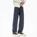 Cleanfit Autumn And Winter New Jeans Men's Fit Straight Loose Large Size Youth Middle Waist Tide Primary Color Does Not Fade_mkmklike.com