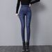 2025 Spring New High-Waisted Black Jeans For Women, Elastic Waist, Slim Fit, Cotton Stretch, Leg-Lengthening, High_mkmklike.com