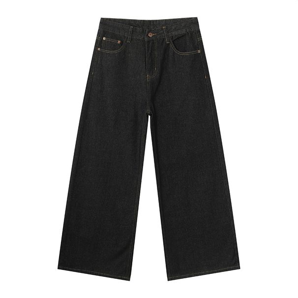 Men's Clothing Retro Vibe Casual H-Line Straight Leg Wide Loose Jeans Trendy Clothing_mkmklike.com