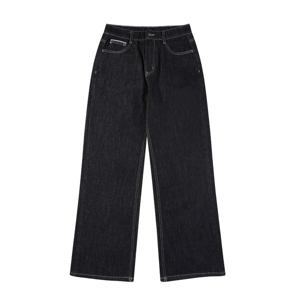 Men's Clothing & Archer0603 & Fleece Lined Thick Retro Raw Denim Black Jeans Wide Straight Leg Pants Loose, Versatile, Colorfast_mkmklike.com