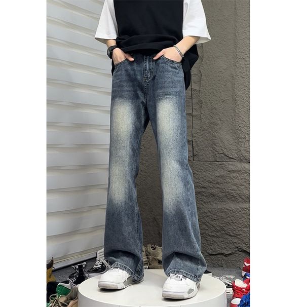 Nordmann Men's Straight Loose Jeans American High Street New Casual Trendy Slim Fit Versatile Retro Long Pants_mkmklike.com