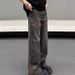 Nordmann European And American Style Retro Washed Rust Color Jeans For Men, Ins Trend Loose Straight High Street Wide Leg Niche_mkmklike.com