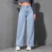 Korean Chic Autumn And Winter Niche Style High-waisted Buttoned Versatile Slimming Frayed Wide-leg Pants Straight-leg_mkmklike.com