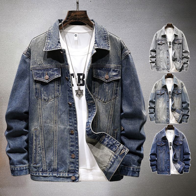Men's Clothing New Men's Jackets Spring And Autumn Trendy Retro Versatile European And American Simple Fit Denim Jackets For Men_mkmklike.com