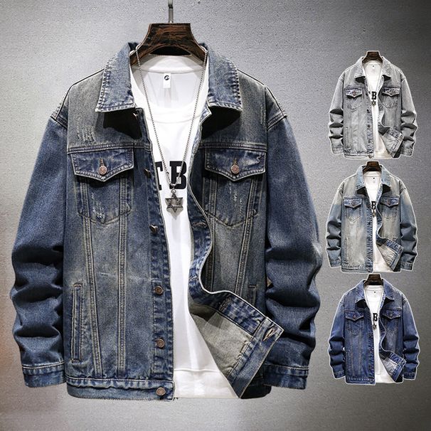 Men's Clothing New Men's Jackets Spring And Autumn Trendy Retro Versatile European And American Simple Fit Denim Jackets For Men_mkmklike.com