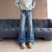 Vintage Washed Distressed Straight Jeans For Men & Women - Mid Waist Slim Fit Comfortable Denim Pants With Cat Whisker Details_mkmklike.com