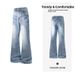 Cleanfit Men's Large Size Lightning Pattern Jeans Casual High Street Trendy Mid Waist Straight Pants With Zipper Fly_mkmklike.com