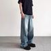 American High Street Cleanfit Vintage Blue Jeans For Men Spring Autumn Trendy Straight Versatile Wide-Leg Long Pants_mkmklike.com