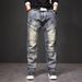 European And American Trendy Brand Multi Pocket Outdoor Retro Jeans Men's High Street Nostalgic Workwear Elastic Jeans Splicing Style_mkmklike.com
