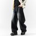 Men's Vintage Washed Jeans - Retro Straight-Leg Denim Pants With Distressed Details, Relaxed Fit Fashion Trends_mkmklike.com