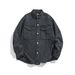 Rumeng New Trendy Brand Large Pocket Casual Loose Jacket Men's Washed Plaid Denim Shirt_mkmklike.com