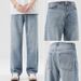 Spring And Summer Thin Jeans Men's Tencel Lyocell American High Street Loose Fashion Brand Straight Leg Hanging Casual_mkmklike.com