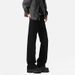 Cleanfit Spring And Autumn Stretch Black Curved Hem Flared Jeans For Men, Vibe American Style Slim Straight Pants_mkmklike.com