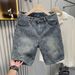 Men's Cool Stylish Water Ripple Jacquard Denim Shorts High Street Trendy Casual Five Point Mid Length Summer Pants_mkmklike.com