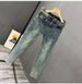 Men's Korean Style Stretchy Slim Fit Cropped Jeans Spring/Summer Cat Scratch Ripped Low Waist Blue Pants_mkmklike.com