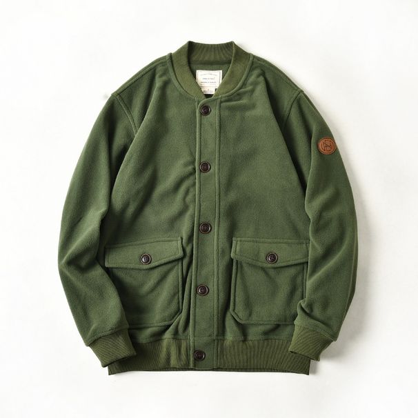 Japanese Retro Double-Sided Fleece Baseball Collar Jacket Men's Autumn Winter American Style Flight Warm Coat Top Trendy_mkmklike.com