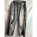 Women's Straight Leg Casual Trousers Loose Fitting Printed Distressed Cropped Jeans Trendy for Export Cross Border Trade Europe And America Wholesale_mkmklike.com